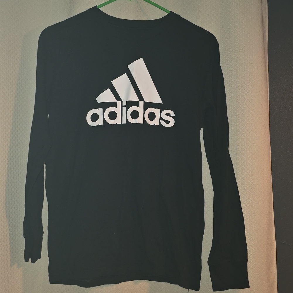 Adidas Black Crew Neck Shirt with White Logo